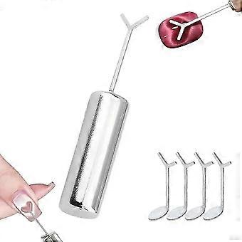 Nail Art Tools Magnetic Cat Eye Polish Kit with Sharp Heart Pattern Guides for DIY Manicure