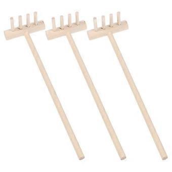 3pcs Bamboo Tea Set Sandbox Rakes Zen Garden Rake Zen Garden Mini Rakes
