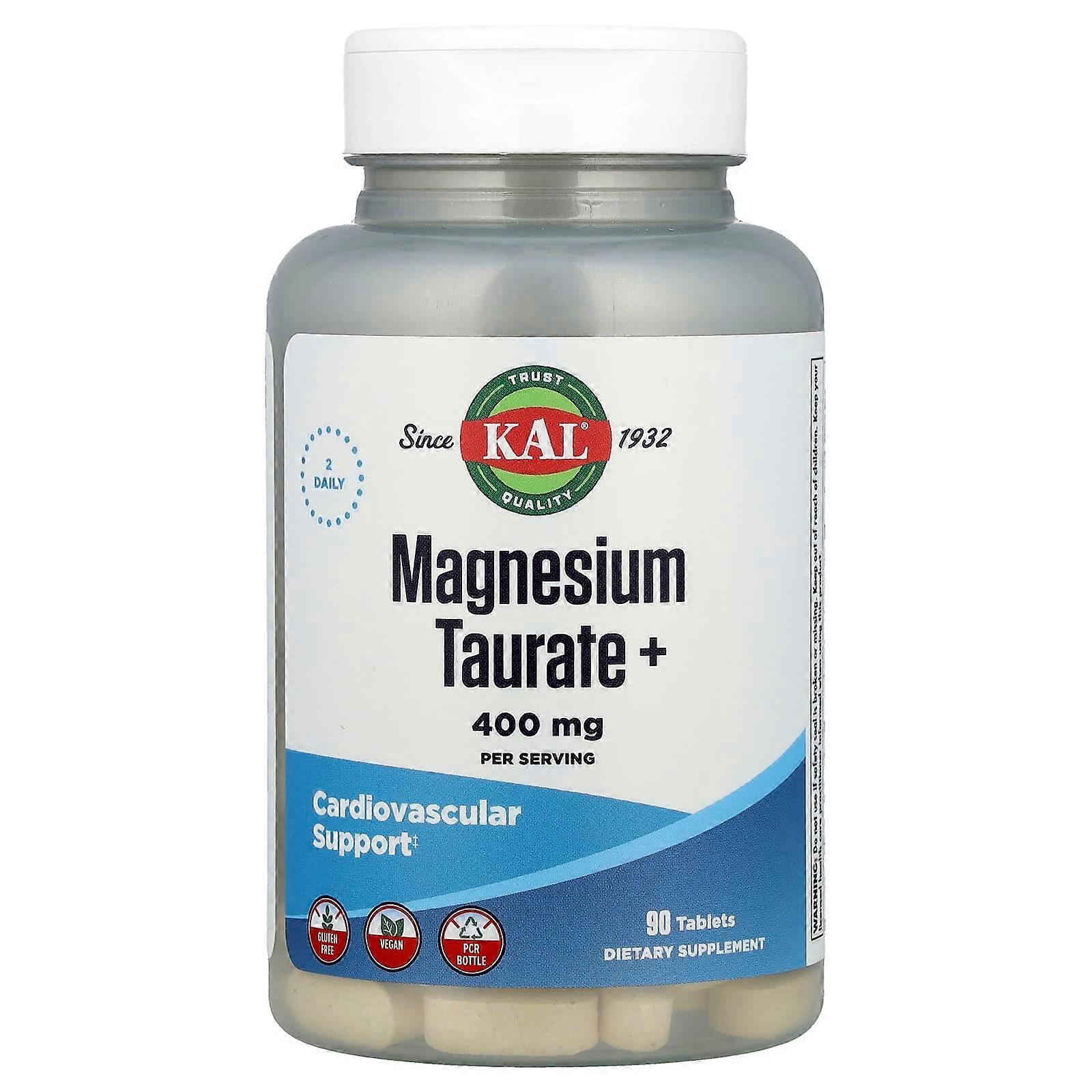 KAL, Magnesium Taurate +, 200 mg, 90 Tablets