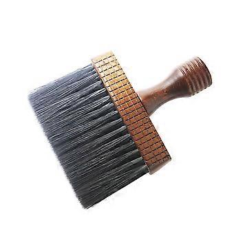 Brown Neck Cleaning Brush for Barber Hair Dusting Nylon Wood