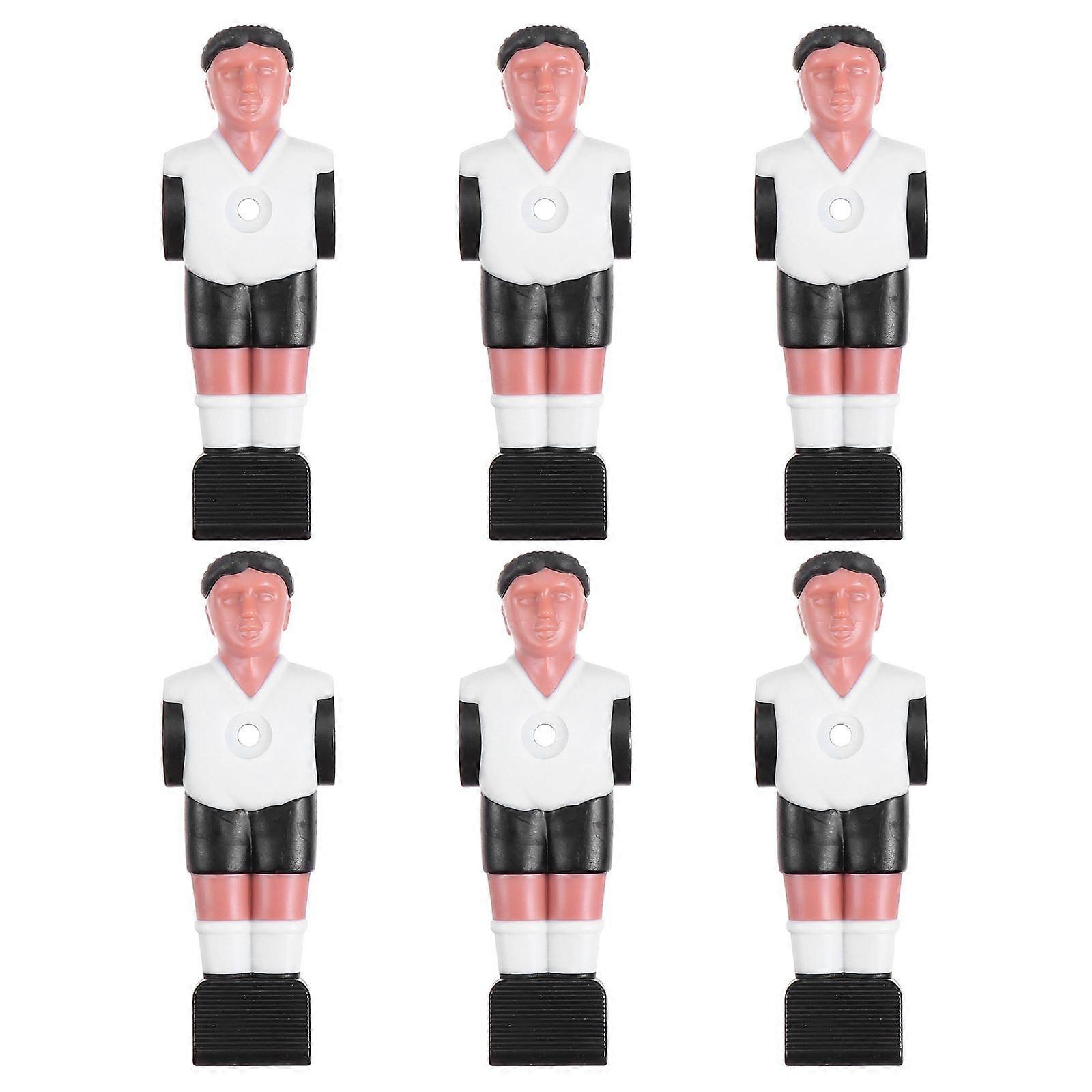 Black Table Soccer Men Replacement Set for Playing 6Pcs Players