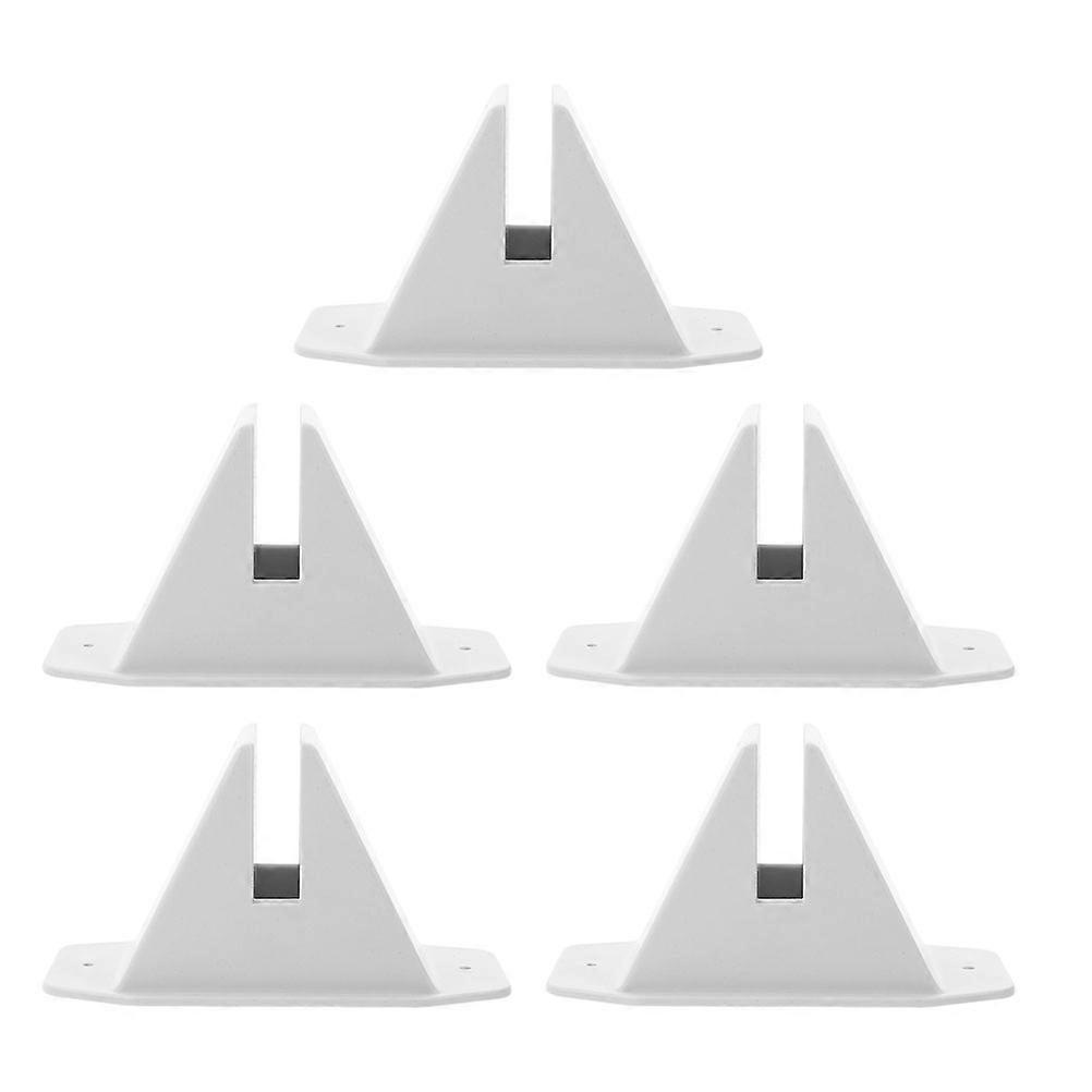 White Plastic Post Base Bracket for Mail Post Fence 5Pcs Support