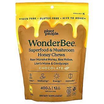 Plant People WonderBee® Superfood & Mushroom Honey Chews, Chocolade, 30 stuks