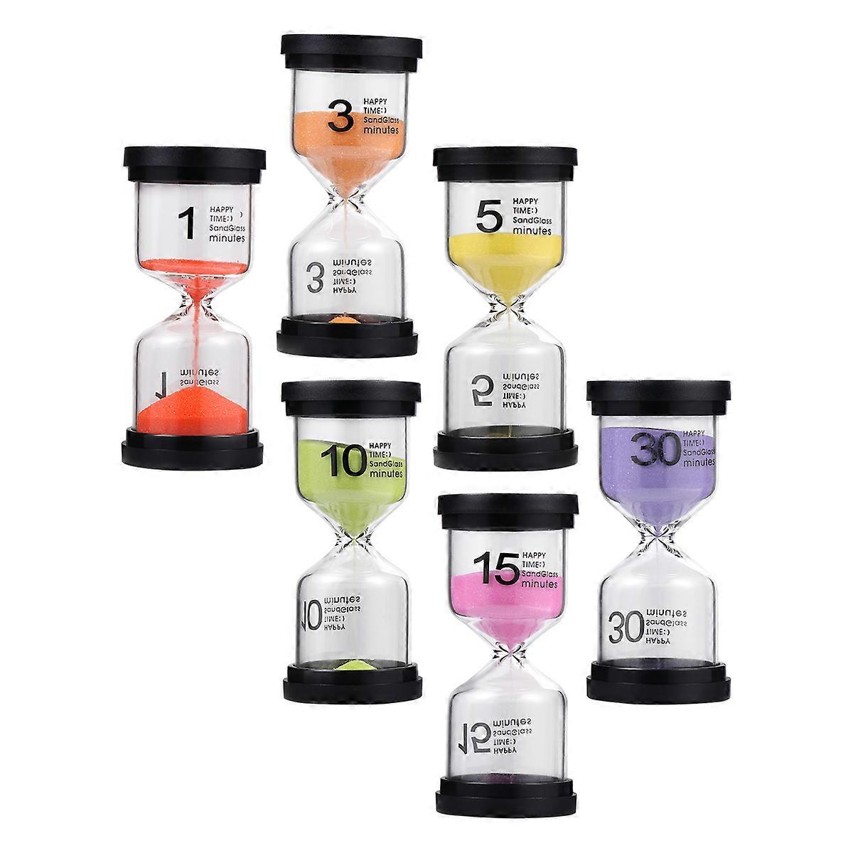 Timer Chic Tabletop Hourglass Timer for Home Indoor 6Pcs Assorted Color