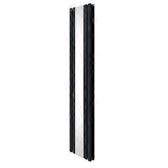 Oval Panel Radiator With Mirror 1800mm x 380mm Modern Designer Double Column Vertical Heater Matt