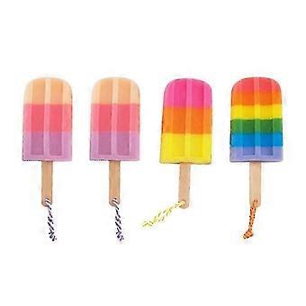 Assorted Color Body Scrubber for Dead Skin Removal 4Pcs Ice Cream Bath Flower