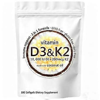 Suplemento de vitamina D3 e K2 em cápsulas gelatinosas e mastigáveis, 180 unidades - mlnt1