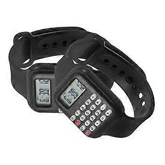Portable Children Calculator Watch For Boys And Girls Small Creative Calculation Watch Round Shape PVC Material 2Pcs