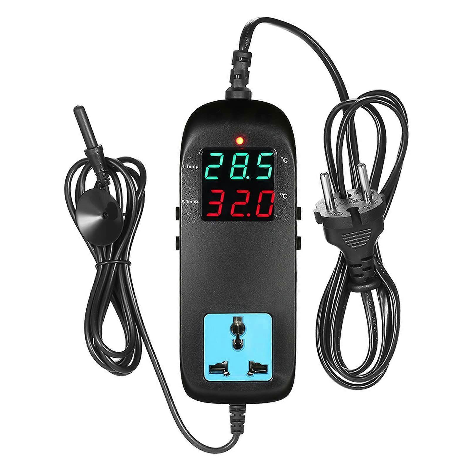 Electronic Thermostat LED Digital Display Temperature Controller with Plug
