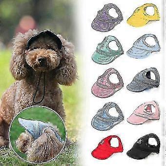 Hond Baseball Cap Pet Pet Sun Hat Sunbonnet Outdoor Cap Hond Sport Hoed Ademende Zomer Reishoed met Oorgaten