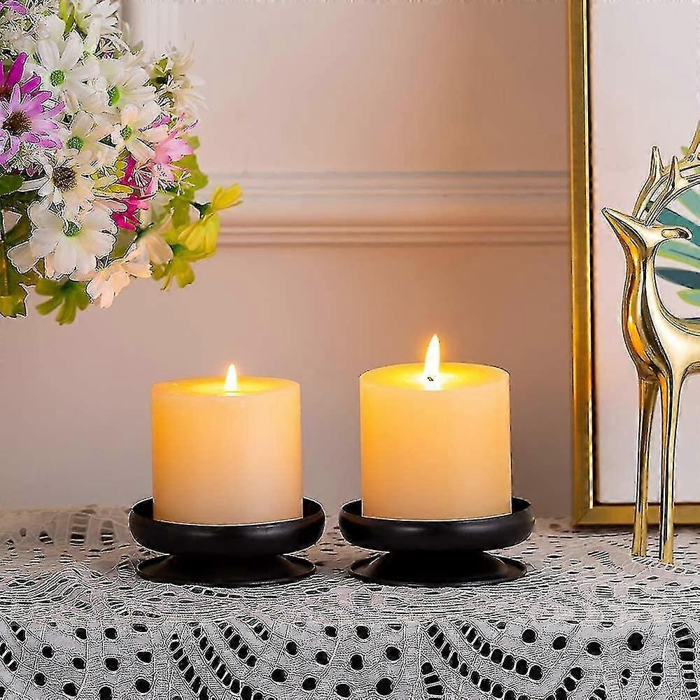 4 Pcs Candle Holder, Black