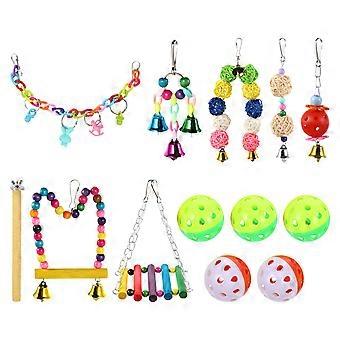 13Pcs Parrot Toys Adorable Assortment Playthings Pet Bird Playing Toys
