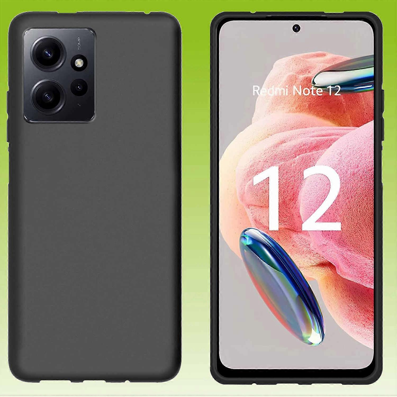 For Xiaomi Redmi Note 12 4G Silicone Protective Case Black Phone Bag Cover