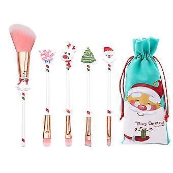 Makeup Cosmetic Brush Set for Makeup Use 6Pcs Christmas Theme Cosmetic Brushes