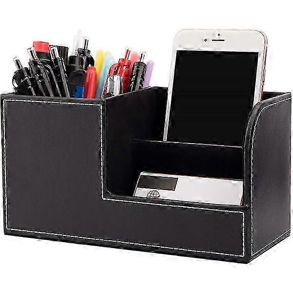 Desktop storage box, multifunctional pen holder, stylish black [MI]