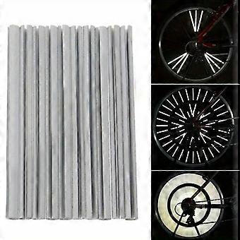 Bicycle Spoke Reflectors 12 Pack, 360 Degree Reflective Safety Strips, Snap-On Installation for Night Riding
