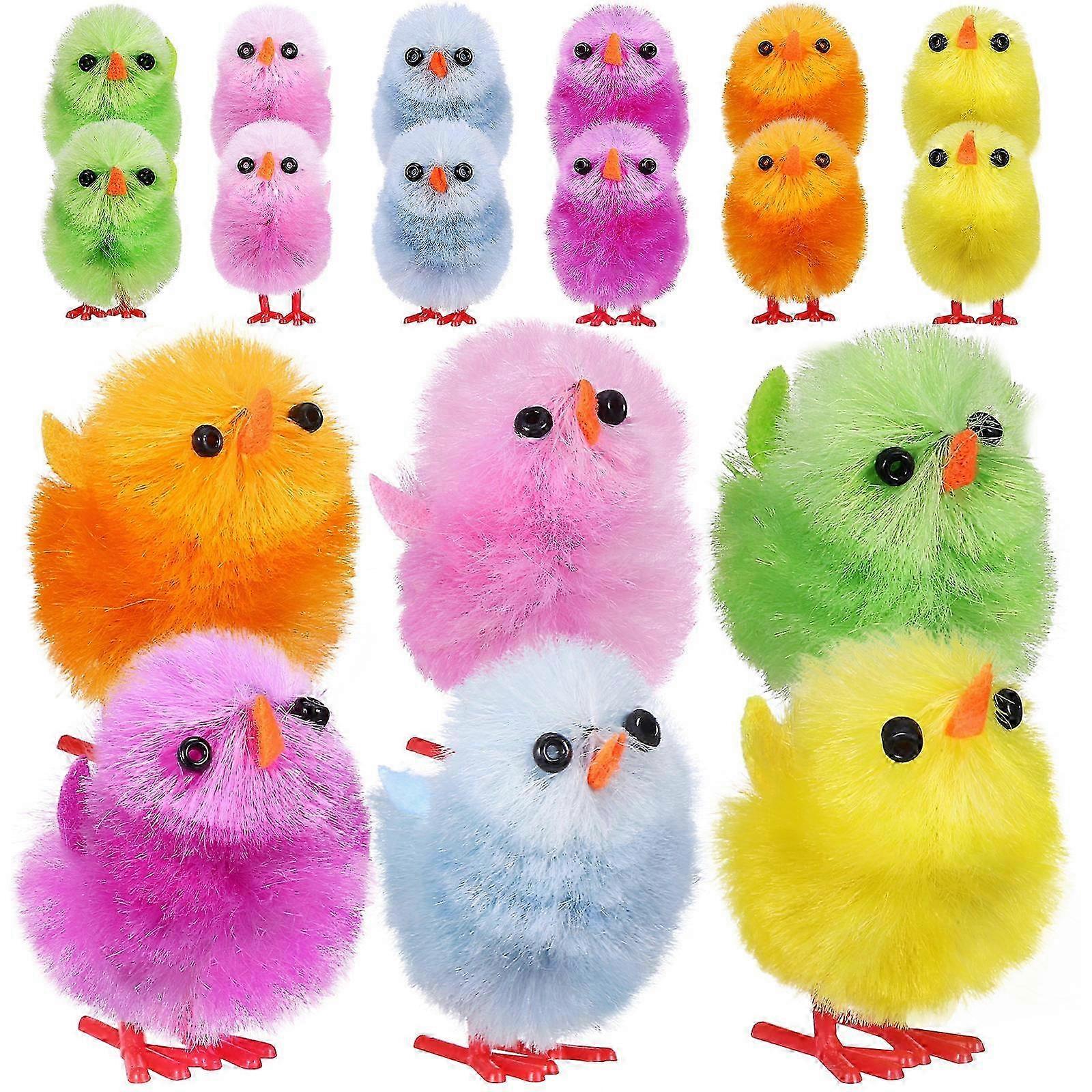 18 Pcs Easter Mini Chicks Fuzzy Chicks Fluffy Easter Chicks Fake Easter Chicks Decorations