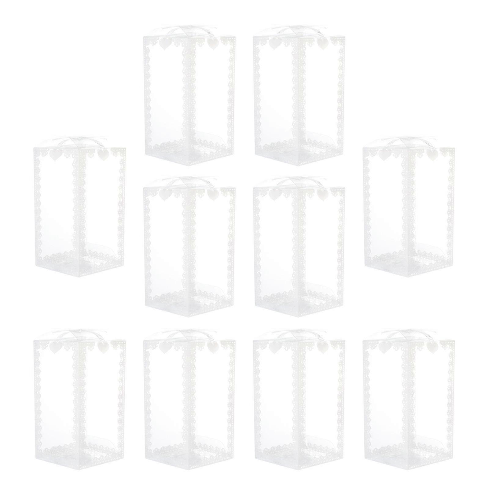 10pcs PVC Transparent Boxes Wedding Candy Packaging Boxes Transparent PVC Boxes