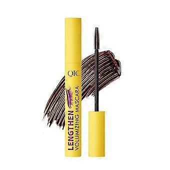 Waterproof Volumizing Mascara, Long Lasting Clump-Free Brown Shade with Precision Curling Brush