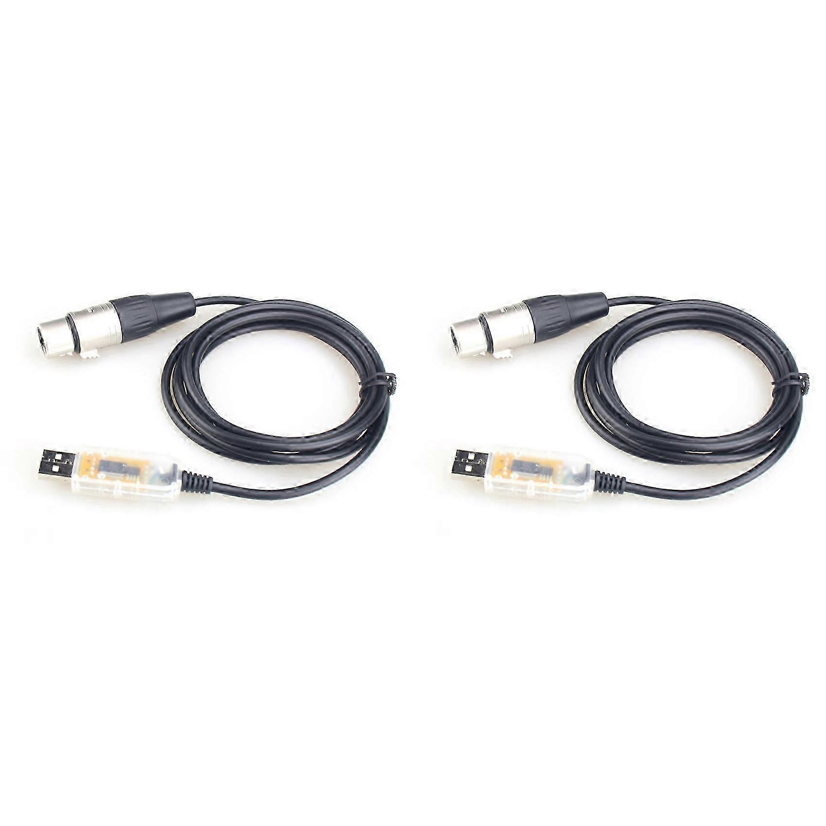2X USB to DMX Interface Adapter LED DMX512 Computer PC Stage Lighting Controller Dimmer ,Adapter Cable