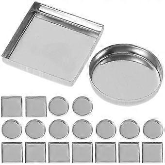 Eyeshadow Palette Empty Metal Pan for Storing 30Pcs Silver Makeup Pans