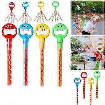 32 Loch Smiling Face Bubble Stick mit Seifenblasen Nachfüllung, Kinder Seifenblasenstab Spielzeug