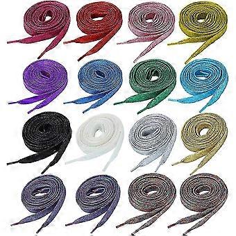 16 paia di lacci da scarpe piatte glitterati 42 pollici a tinta unita lacci per scarpe in 14 colori diversi per le scarpe da ginnastica delle squadre