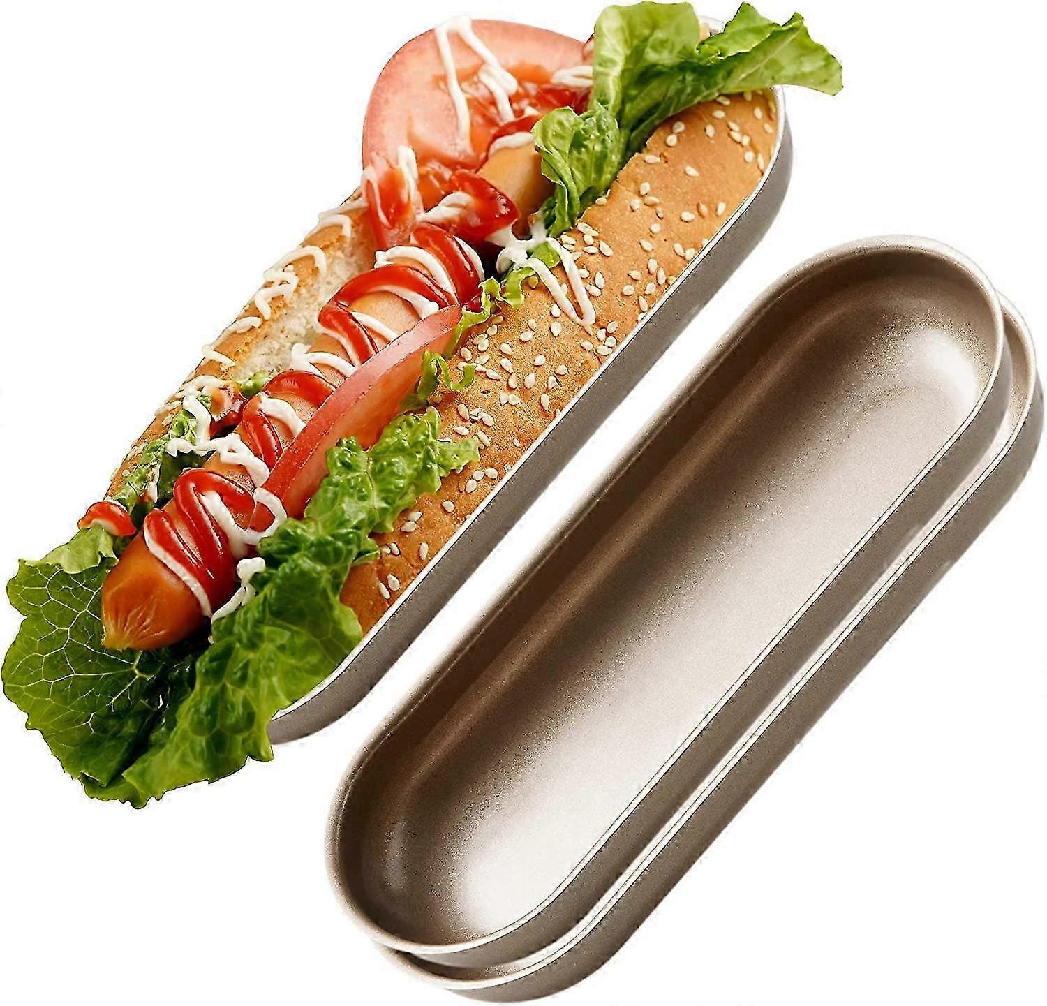 [3 Pack] Hot Dog Bun Baking Pan