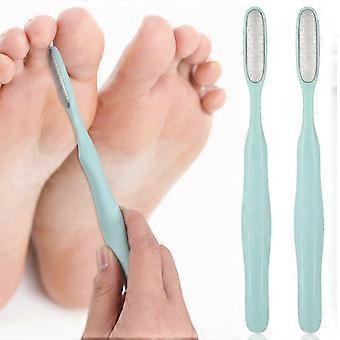 2 mini limas para pies y removedores de callos para dedos y juanetes, herramienta de pedicura doble para uso húmedo y seco.