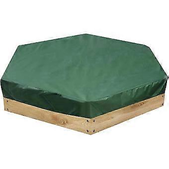 Sandkastenabdeckung Sechseckig 230 x 200 cm Staubdichte Sandkastenabdeckung mit Kordelzug Schutzhülle für Sandkastenspielzeug