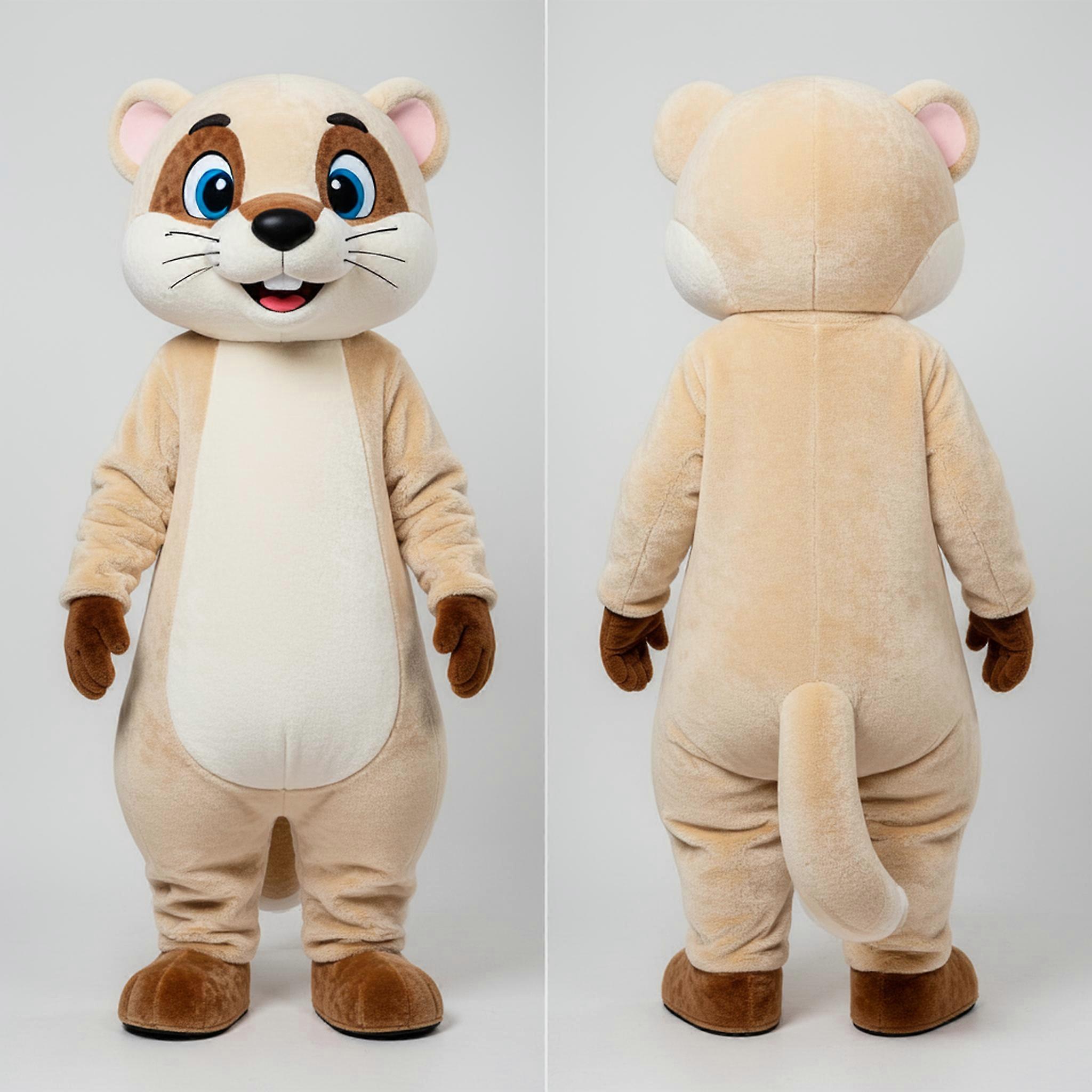 MASTICOT Cream Velvety Weasel Mascot