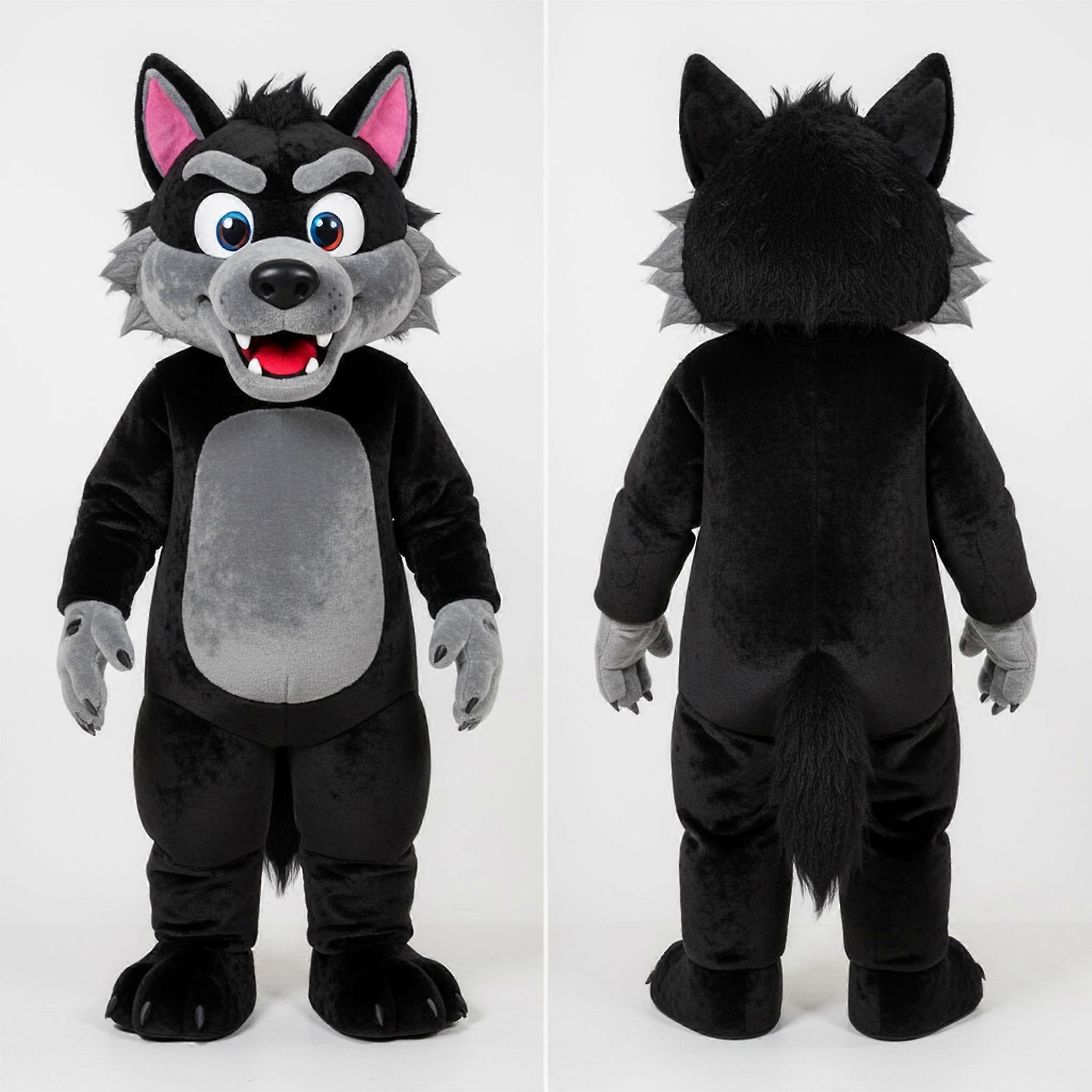 MASTICOT Black Rounded Werewolf Mascot