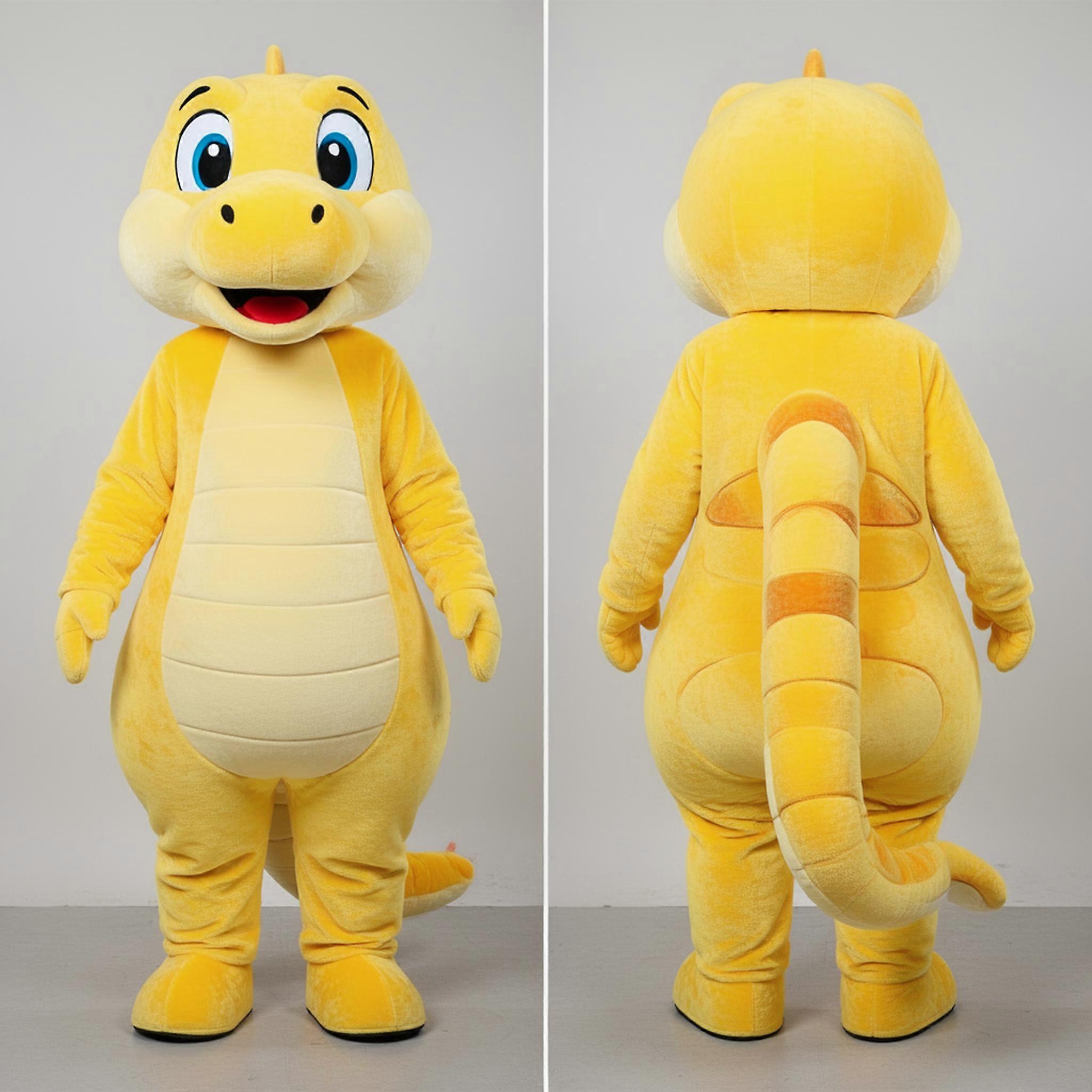 MASTICOT Bright Yellow Coiled Snake Mascot