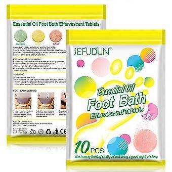 10PCS Foot Bath Effervescent Tablets with Herbal Extracts, Relaxing Fizzy Foot Soak Tablets for Home Spa and Daily Foot Care