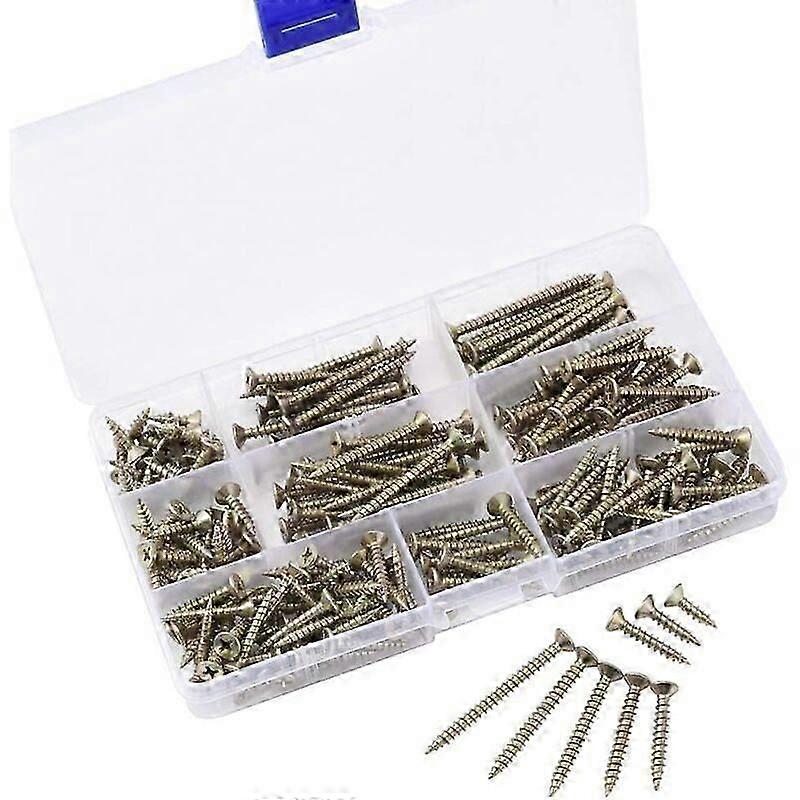 200Pcs Countersunk Cross Flat Head Universal Wood Screws COS