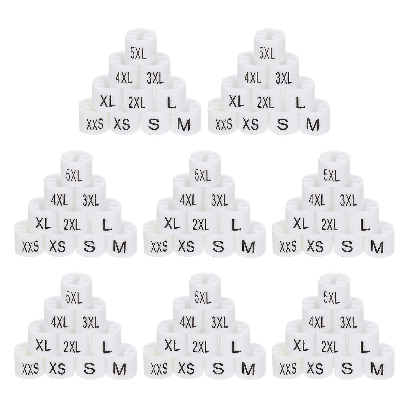 White Plastic Size Markers for Clothing Organization 100Pcs Kit
