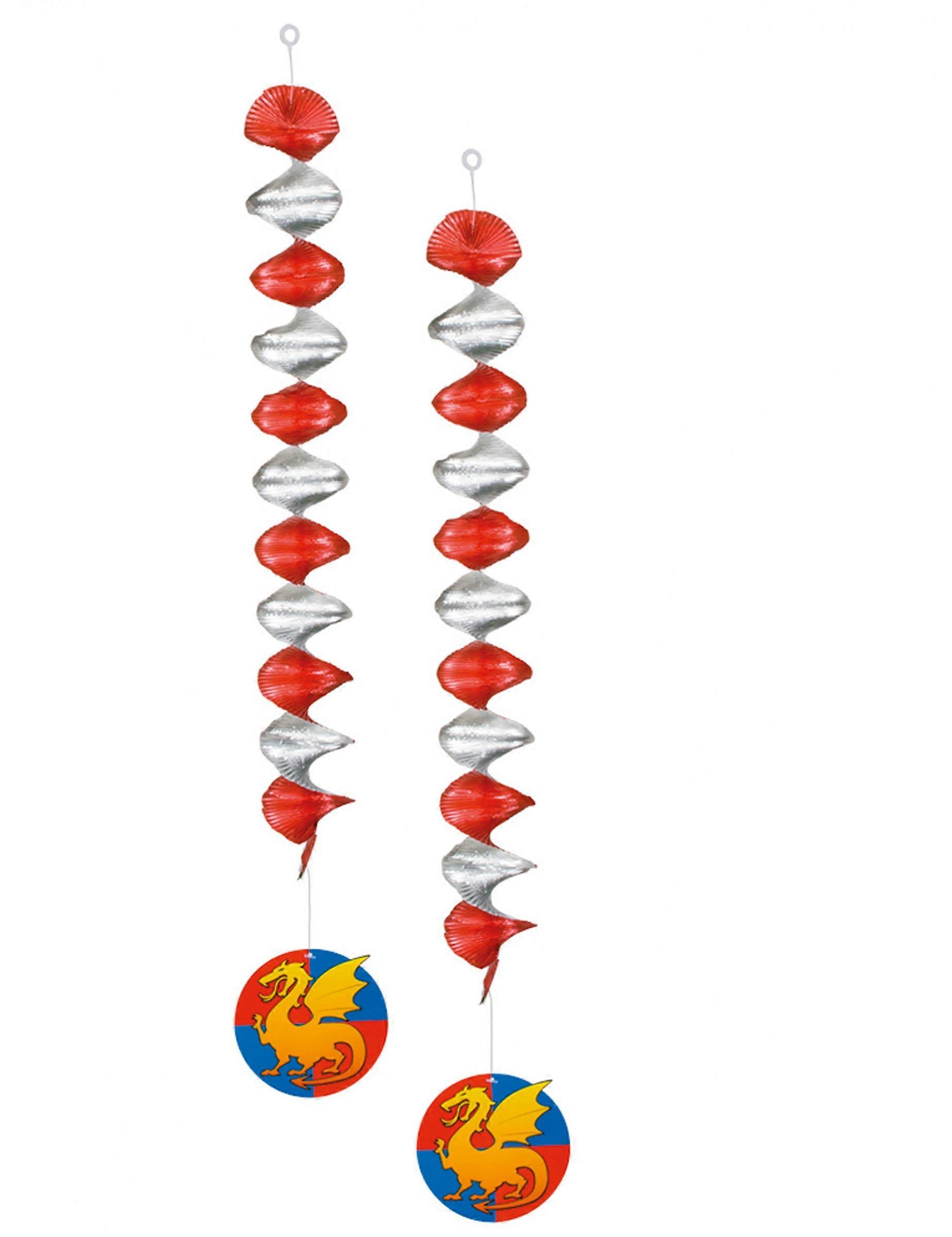 2 Hanging decorations knights 60 cm