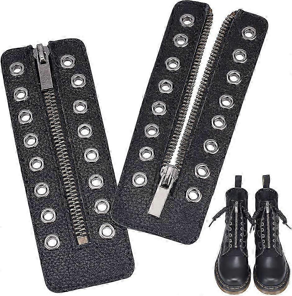 PH PandaHall Leather Lace-in Boot Zipper Inserts