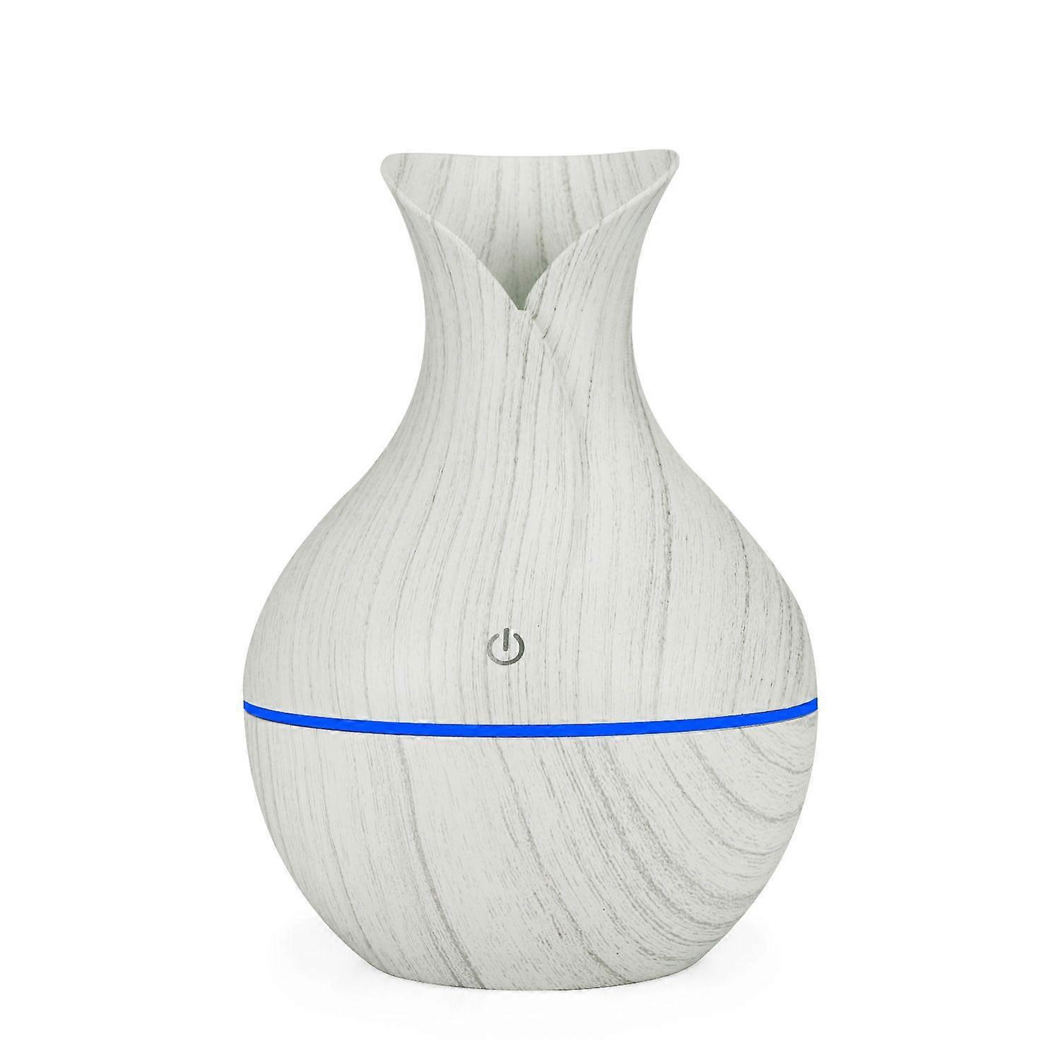 pc Essential Oil Diffuser, Aromatherapy Diffuser Humidifier, 130ML, 7 Lights, Includes USB Cable, White Wood Finish