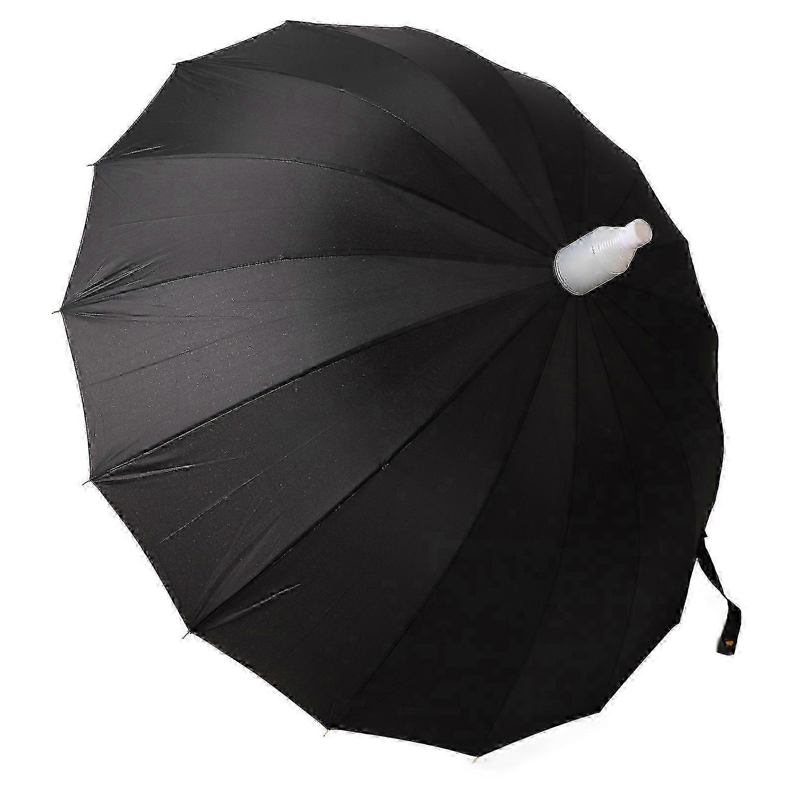 Large Automatic Open Umbrella 16 Ribs Waterproof Black