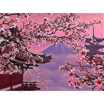 1000 Piece Wooden Jigsaw Puzzle for Adults Cherry Blossom Mount Fuji Art Decor Durable Interlocking Design