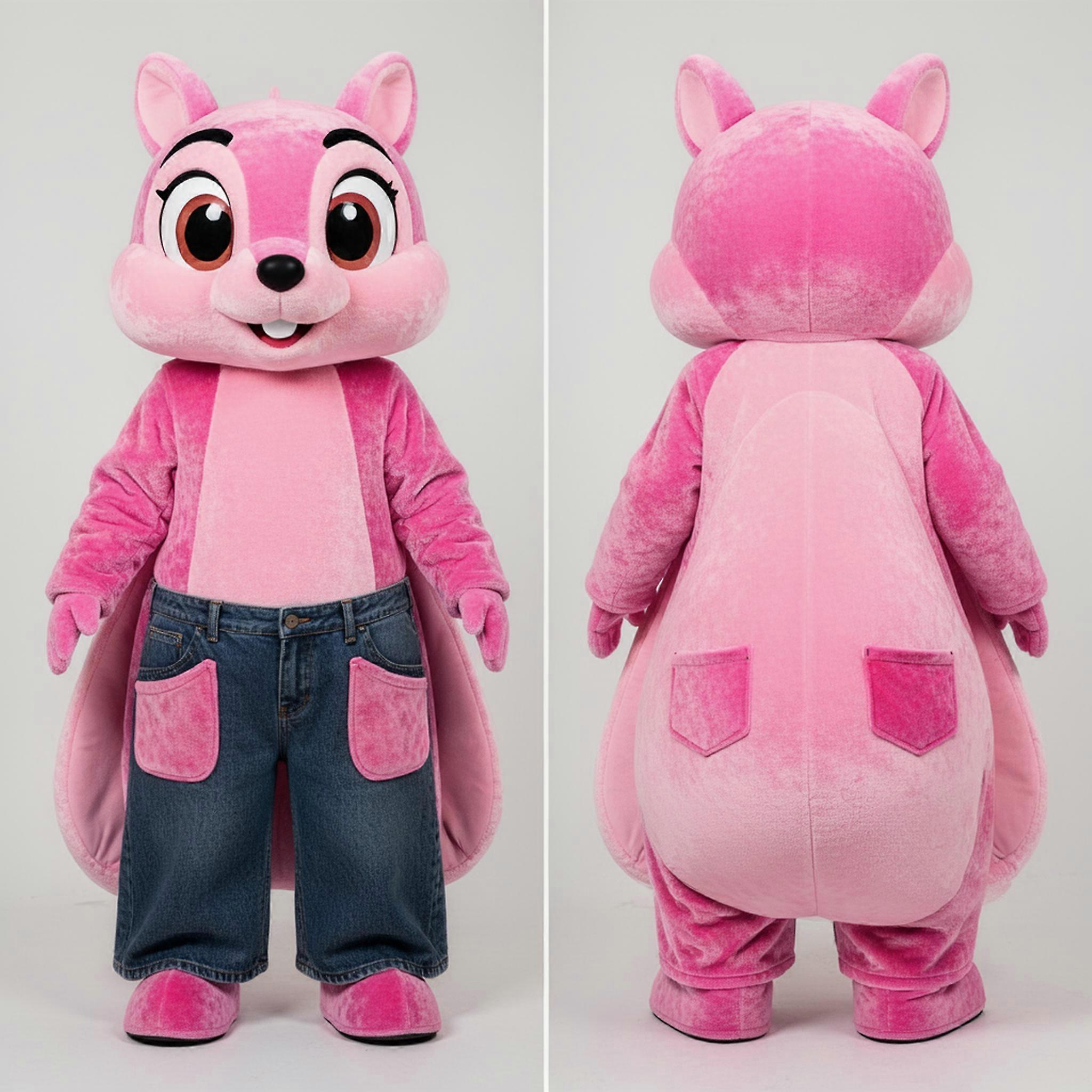 MASTICOT Pink Plush Flying Squirrel Mascot