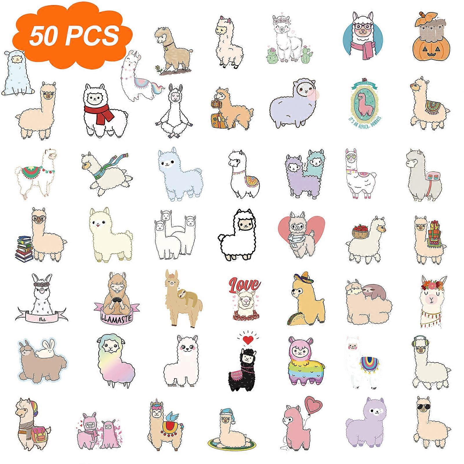 Waterproof Reusable Vinyl Llama Stickers For Multi-Surface Use