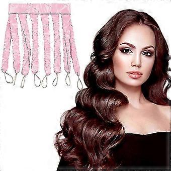 Heatless Curling Headband Soft Cloth 50 cm with 8 Octopus Segments and Wide Clip for Overnight Styling, Women
