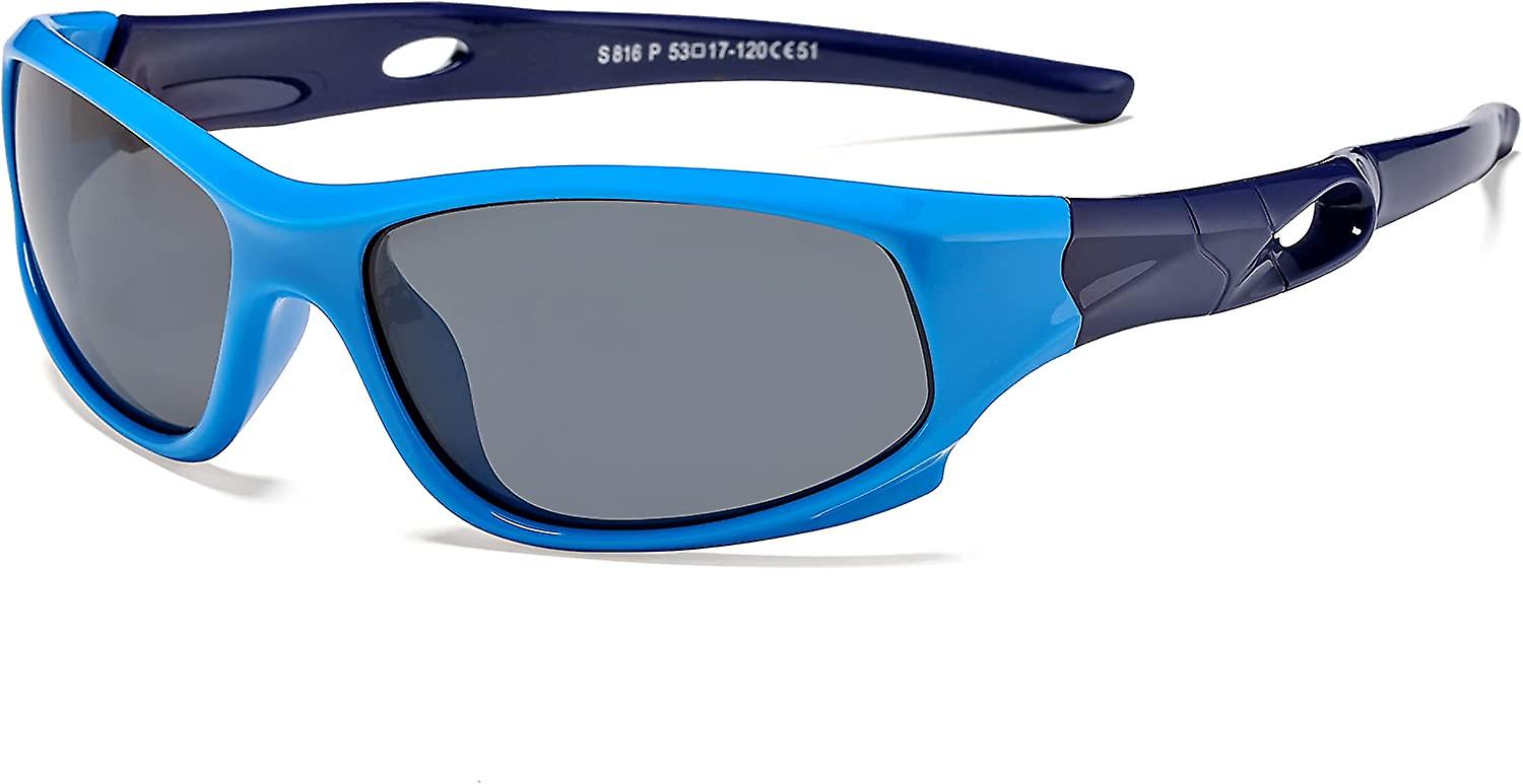 Kids Soft Polarized Sports Sunglasses Tpee Rubber Flexible Frame And Unbreakable Lens For Boys Girls Age 3-9