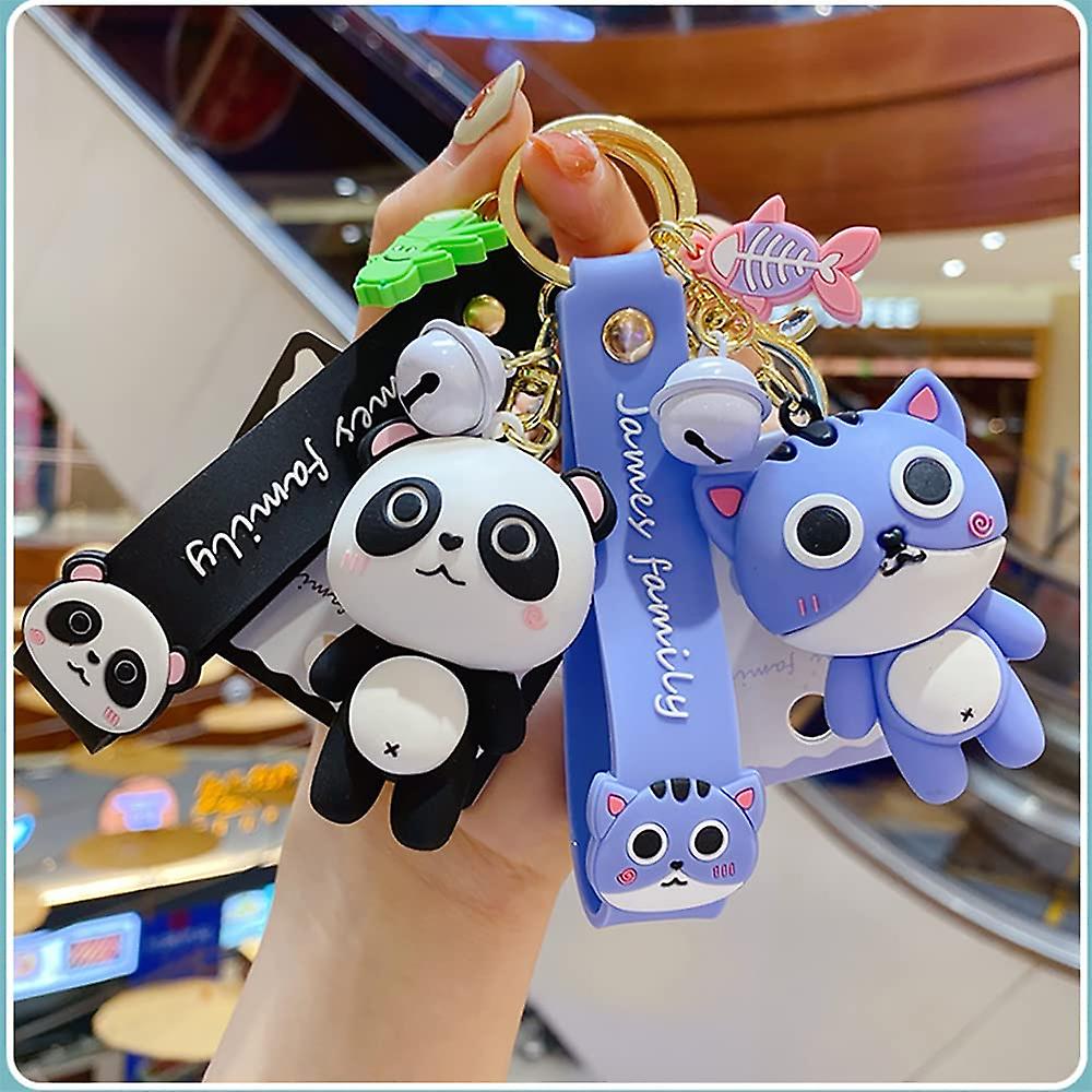 Hsyhere Men Women Boys Girls Silicone Cute Pvc Cartoon Animal Keychain ...