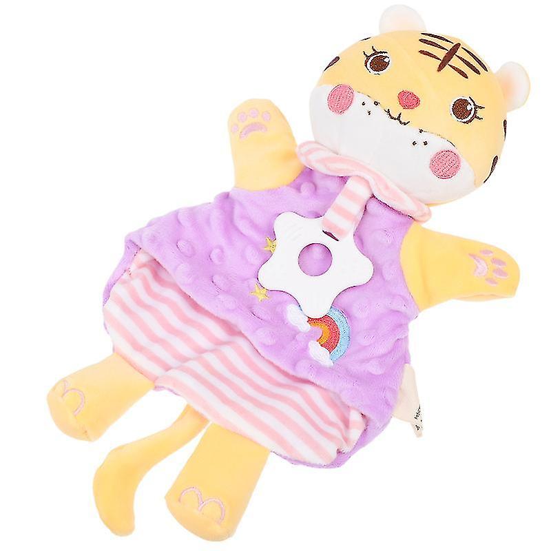 30X17cm Rattles Tiger Shaped Pacifying Doll Toy Cartoon Appeasing Doll Hand Puppet Soothi