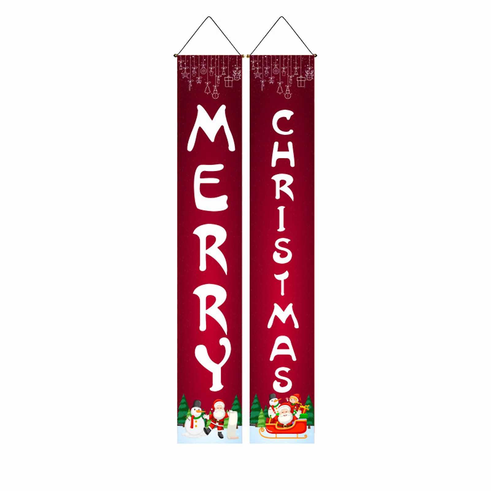 Enseigne de Noël Porte Côté Couplet Durable Polyester Bannières en tissu