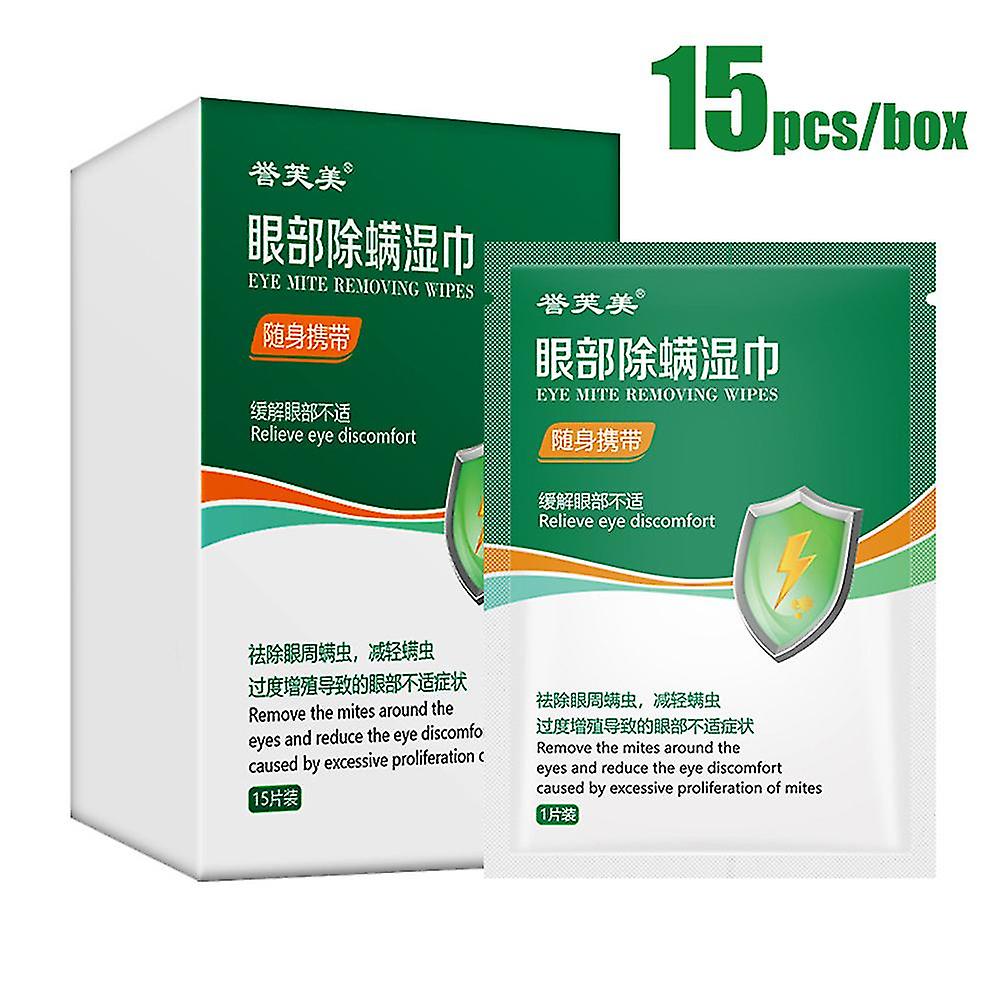 15pcs Tea Tree Oil Eye Lid Cleansing Wipes Eye Mite Removing Wipes Moisturizing