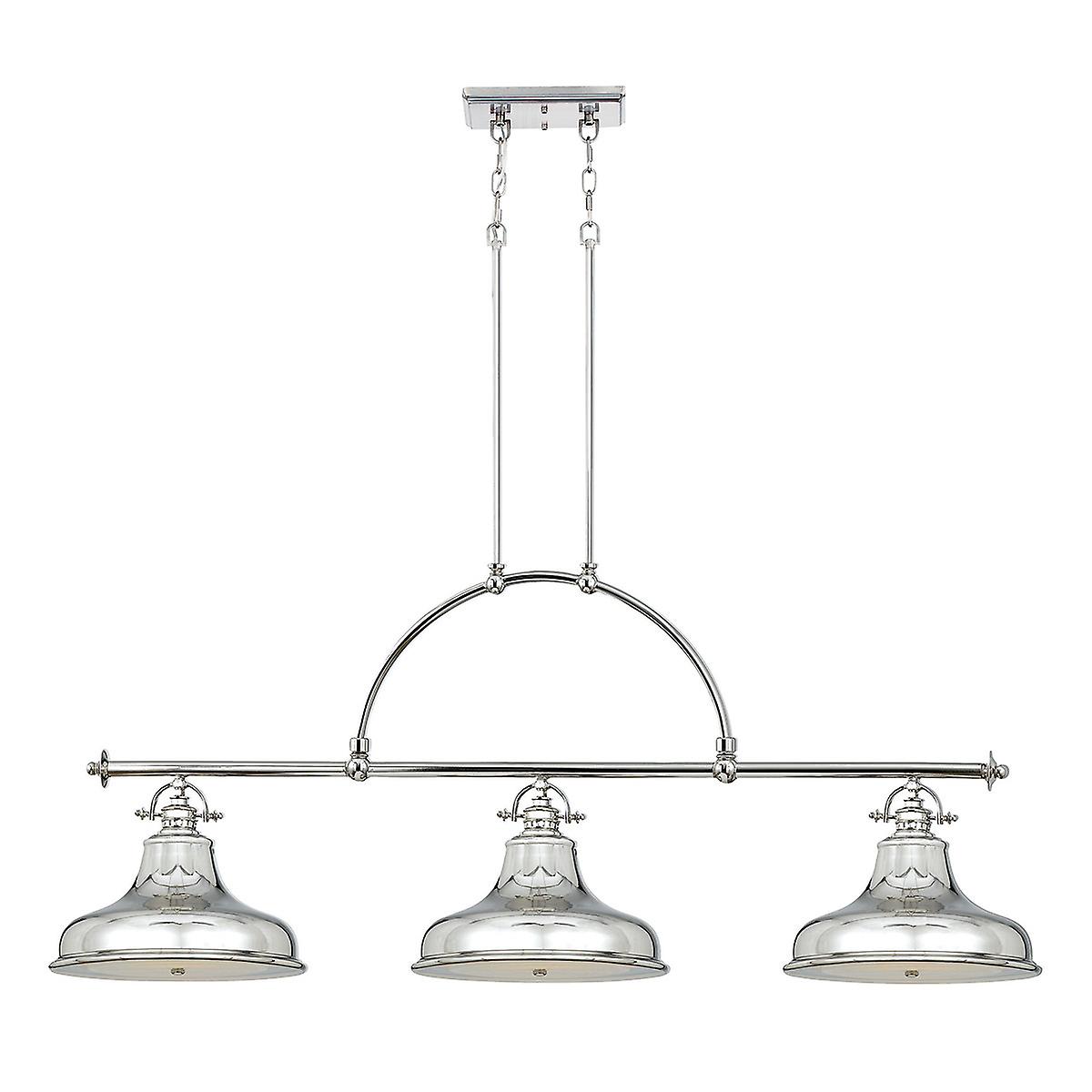 Emery 3 Light Pendant Bar Chandelier Light Silver, E27